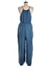 Shein 100% Polyester Solid Blue Jumpsuit Size L - photo 2