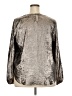 Liz Claiborne 100% Polyester Metallic Silver Long Sleeve Blouse Size XXL - photo 2