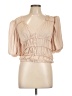 FRAME 100% Polyester Tan Short Sleeve Blouse Size L - photo 1