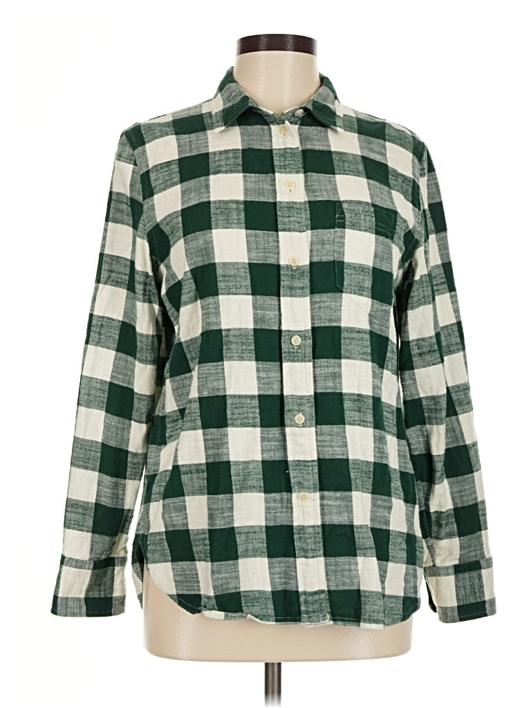 Pre-owned Jcrew Long Sleeve Blouse In Green