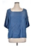 retrology Blue Short Sleeve Blouse Size XL - photo 1