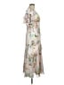 Theia 100% Polyester Floral Ivory Cocktail Dress Size 8 - photo 4