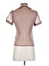 Lux 100% Polyester Brown Short Sleeve Blouse Size S - photo 2