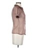 Lux 100% Polyester Brown Short Sleeve Blouse Size S - photo 4