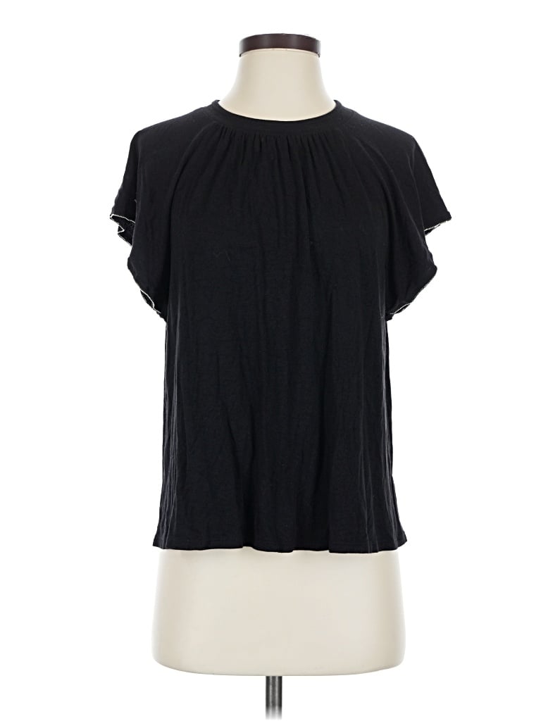 Pre-owned Apt. 9 Short Sleeve Blouse In Black