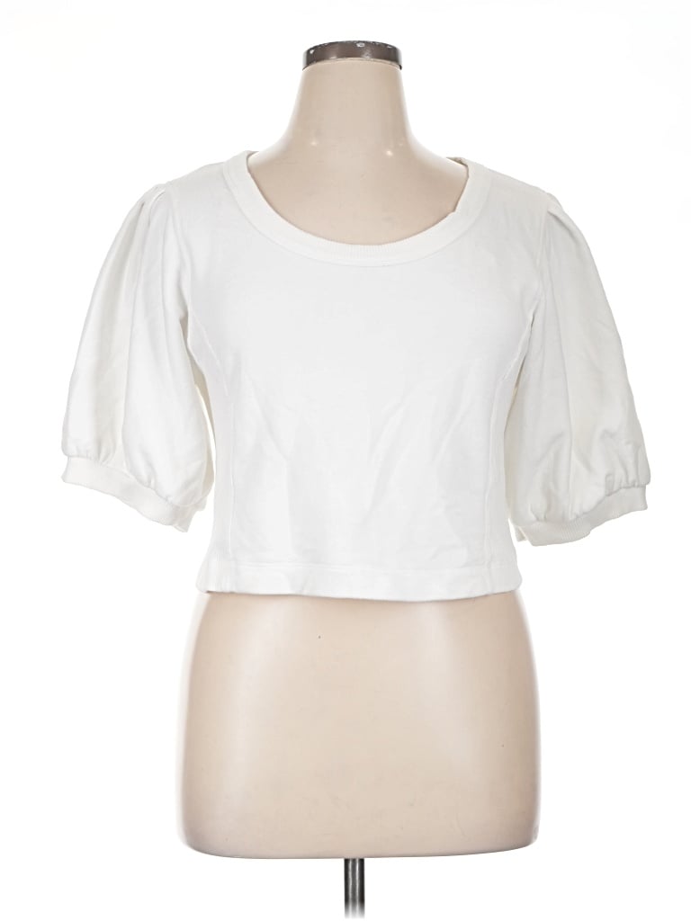 Pre-owned Aerie Short Sleeve Top White Sweetheart Neckline Tops
