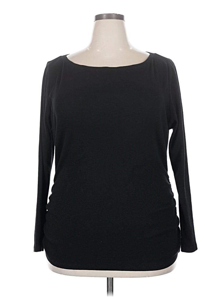 Pre-owned Lane Bryant 3/4 Sleeve T-shirt In Black