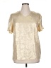Unbranded 100% Polyester Metallic Gold Short Sleeve Blouse Size XL - photo 1