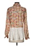 Sharon Young 100% Polyester Print Orange Long Sleeve Blouse Size S - photo 2