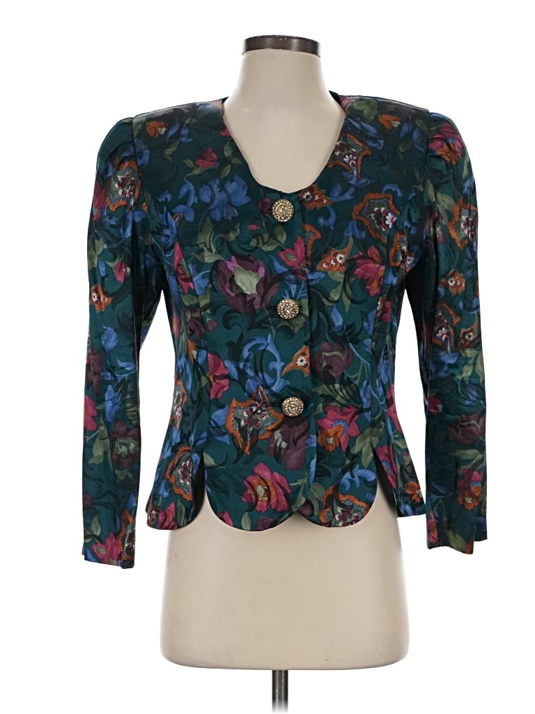 Pre-owned Assorted Brands Blazer Jacket In Teal