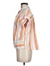 Assorted Brands 100% Linen Stripes Orange Short Sleeve Blouse Size M - photo 5