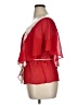 Lane Bryant 100% Polyester Red Short Sleeve Blouse Size 14 - 16 Plus - photo 5