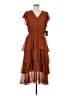MSK 100% Polyester Brown Cocktail Dress Size M - photo 1