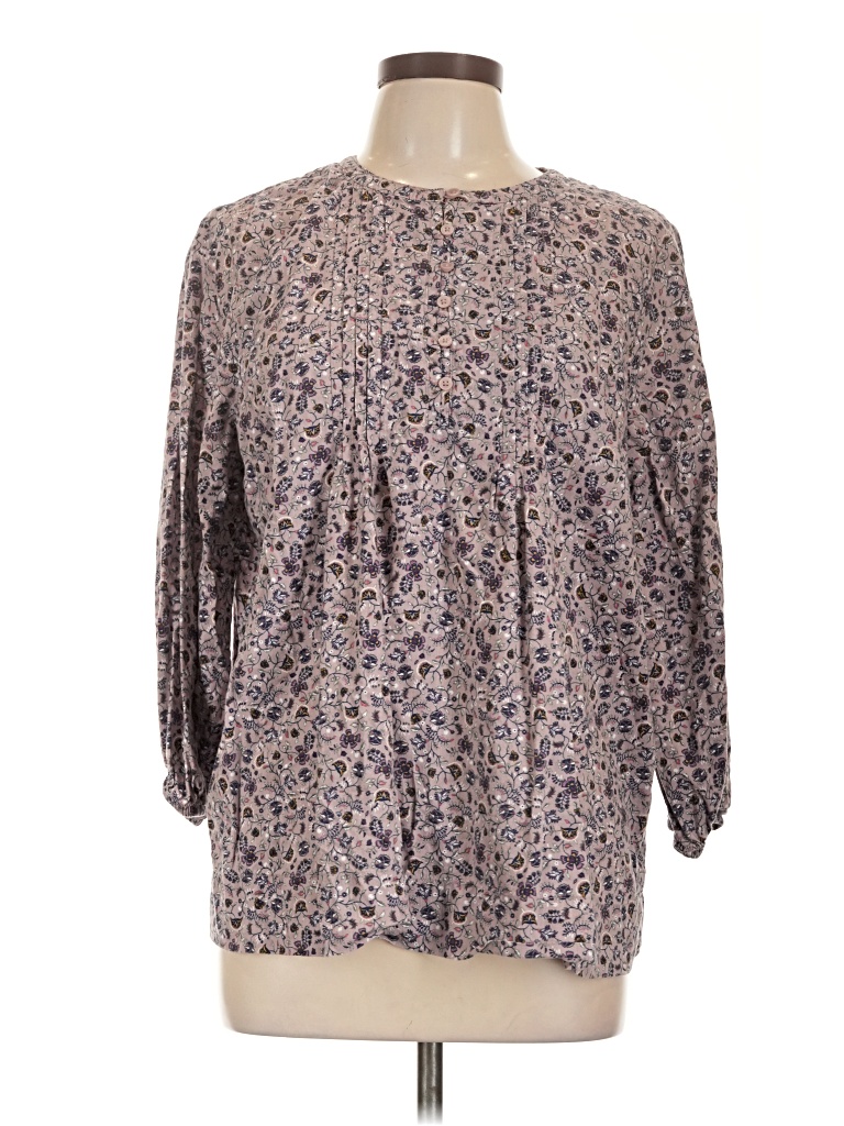 Pre-owned St. John's Bay 3/4 Sleeve Blouse In Purple