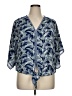 Max Studio 100% Polyester Tropical Blue Short Sleeve Blouse Size XL - photo 1