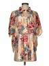 Cupshe 100% Polyester Floral Tan Short Sleeve Blouse Size S - photo 1