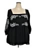 Perfectly Priscilla 100% Polyester Black 3/4 Sleeve Blouse Size 3X - photo 1