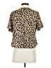 Express 100% Rayon Animal Print Tan Short Sleeve Blouse Size S - photo 2