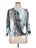 Alfani 100% Polyester Teal 3/4 Sleeve Blouse Size 14 - photo 1