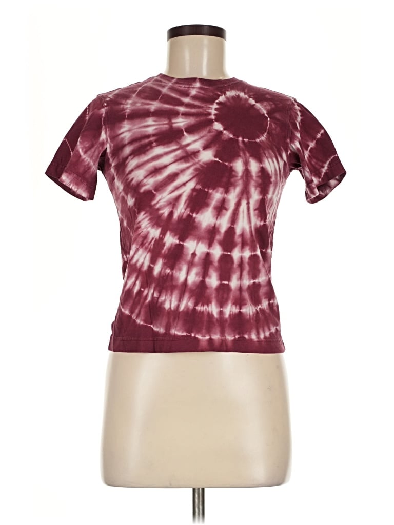 Pre-owned Lands' End Short Sleeve T-shirt In Burgundy