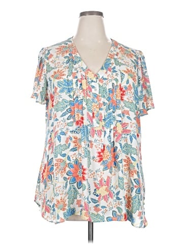 Rose + Olive Short Sleeve Blouse (view 1)