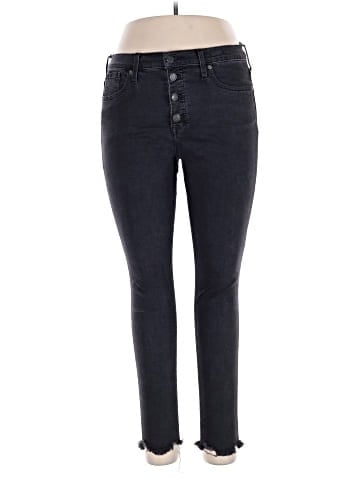 Madewell 9" Mid-Rise Skinny Jeans in Berkeley Black: Button-Through Edition (view 1)