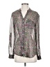 Unbranded 100% Polyester Floral Gray Long Sleeve Blouse Size S - photo 1