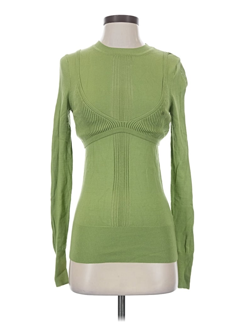 Pre-owned Lovers & Friends Long Sleeve Top Green Turtleneck Tops