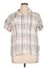 L.L.Bean Plaid Tan Short Sleeve Button-Down Shirt Size XL - photo 1