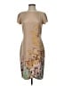 St. John Graphic Tan Cocktail Dress Size 4 - photo 1