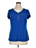 Roz & Ali Blue Short Sleeve Top Size XL - photo 1