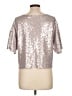 Anthropologie Metallic Silver Short Sleeve Top Size L - photo 2