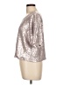 Anthropologie Metallic Silver Short Sleeve Top Size L - photo 5