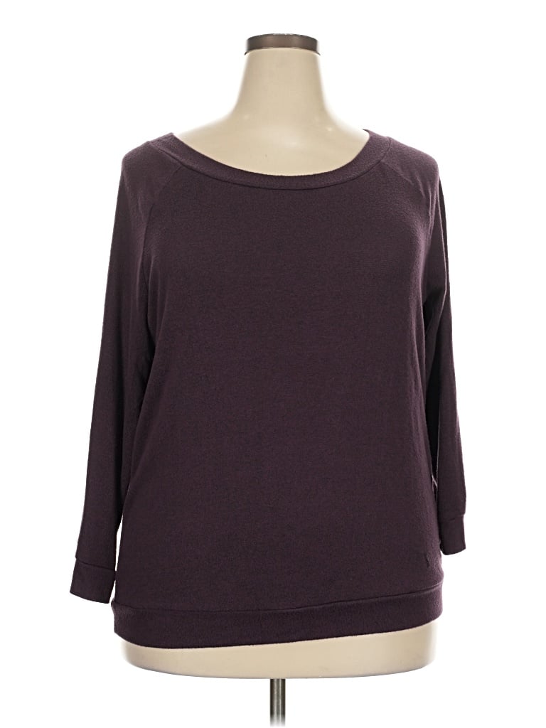 Pre-owned Market & Spruce 3/4 Sleeve T-shirt In Burgundy