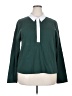 Gap 100% Cotton Color Block Green Long Sleeve Blouse Size XXL (tall) - photo 1