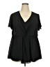 Torrid 100% Polyester Black Short Sleeve Blouse Size 2X Plus (2) - photo 1
