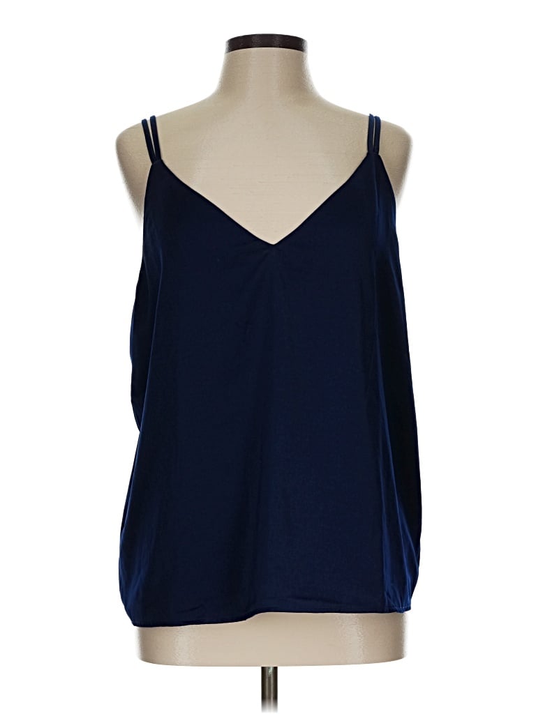 Pre-owned Lands' End Tank Top Blue Halter Neckline Tops