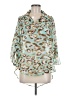 Assorted Brands 100% Polyester Animal Print Teal 3/4 Sleeve Blouse Size M - photo 1