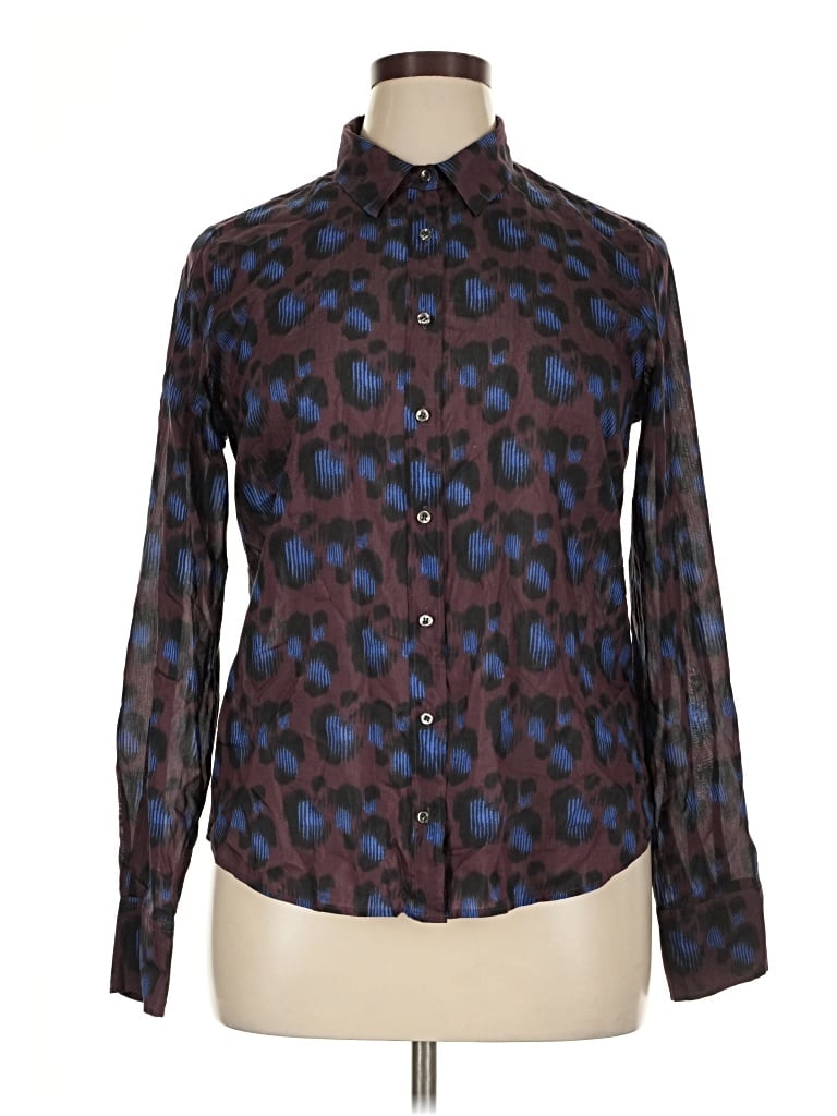 Pre-owned Jcrew Long Sleeve Blouse In Brown