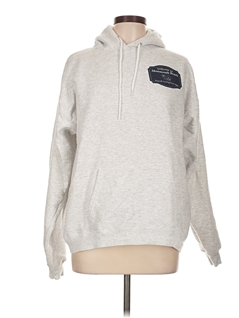 Pre-owned Hanes Pullover Hoodie In Silver