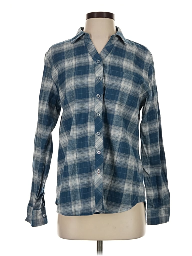 Pre-owned Weatherproof Long Sleeve Button Down Shirt In Blue