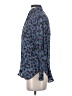 J.Crew 100% Viscose Animal Print Blue Long Sleeve Blouse Size XS - photo 5