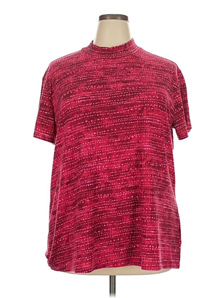 Pre-owned Lularoe Short Sleeve Turtleneck In Red