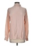Barrie Pace 100% Silk Color Block Tan Pink Long Sleeve Silk Top Size 4 - photo 1