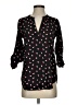Maison Jules 100% Polyester Hearts Black 3/4 Sleeve Blouse Size XS - photo 1