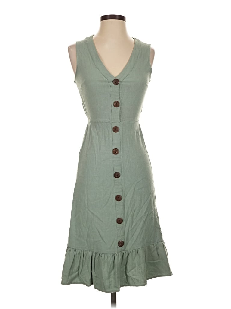 Pre-owned Monteau Casual Dress In Green