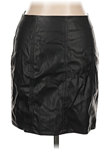 MANGOPOP Collection Faux Leather Skirt (view 1)