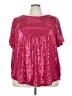 Torrid 100% Polyester Pink Short Sleeve Blouse Size 3X Plus (3) - photo 1