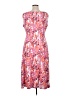 Perceptions Print Pink Casual Dress Size XL - photo 2