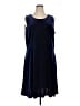 Susan Graver Solid Blue Casual Dress Size XL - photo 1